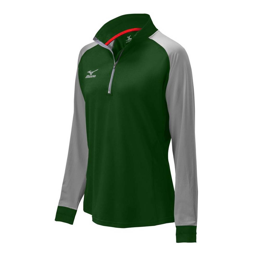 Mizuno Prime 1/2 Zip - Bayan Mont - Yeşil/Gri Türkiye (IKLGUX-718)